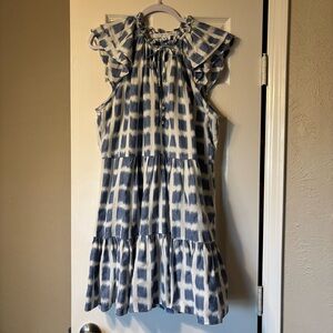 Veronica Beard Zee Ikat Dress Ecru